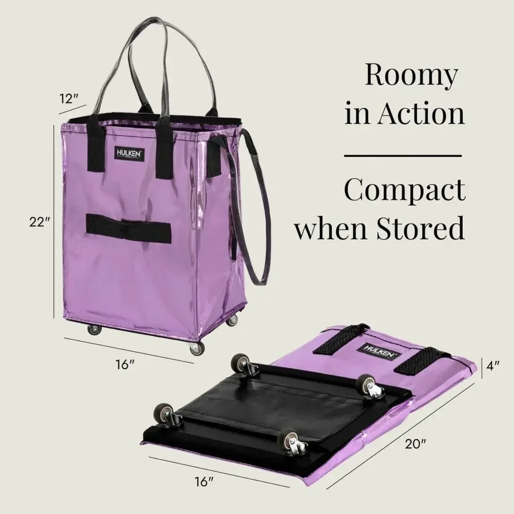 Hulken Medium Metalic Lilac Purple Schelp Signature Rolling Tote Bag